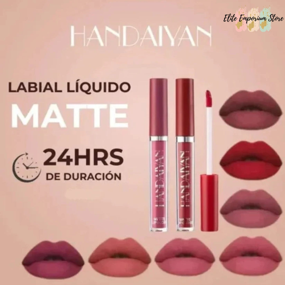 Set 6 Labiales LuxeKiss™ Acabado mate perfecto | Sin retoques todo el día