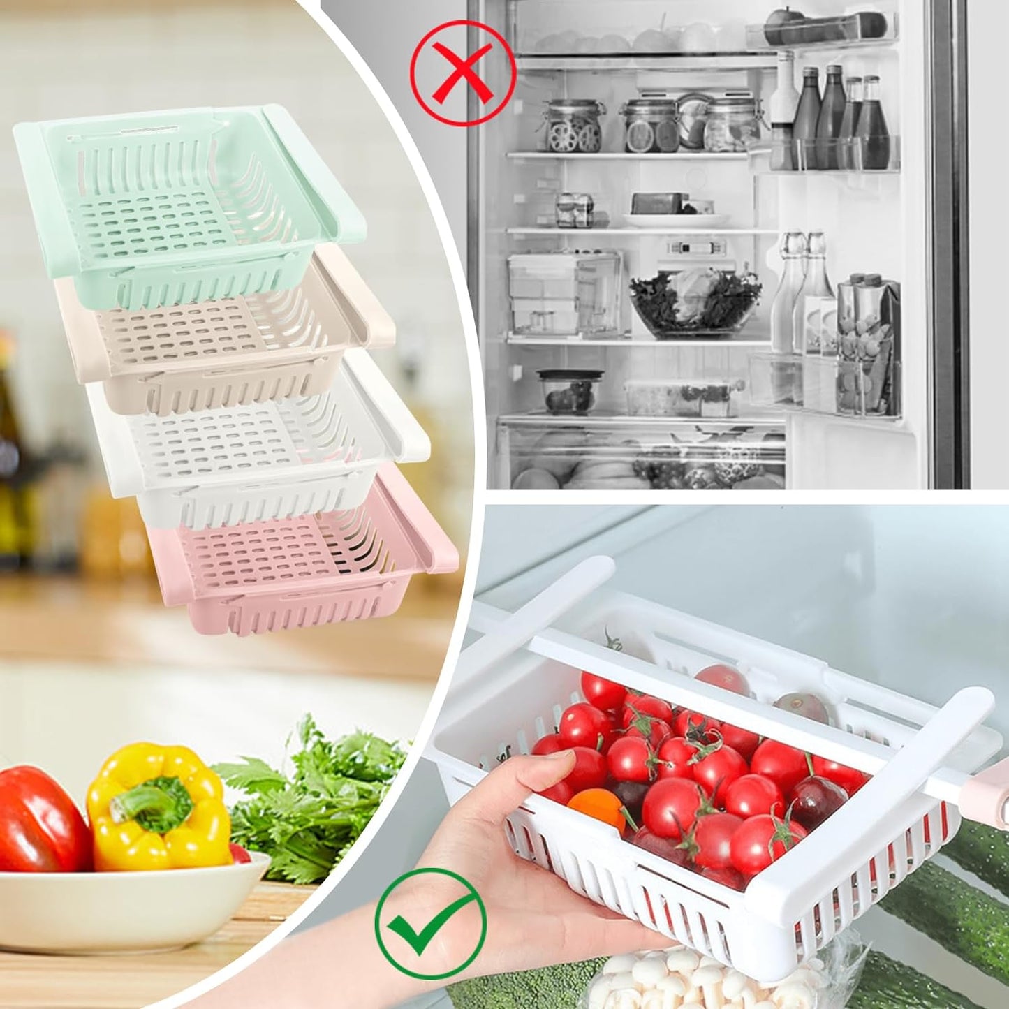 Organizador Multiusos EcoFridge™ (PACK 2 Y 4 UNIDADES) Adiós al desorden desde YA